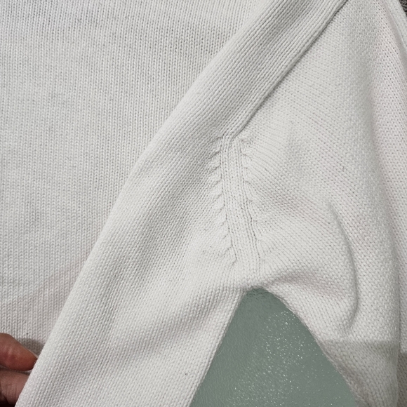 Lauren Ralph Lauren Classic Cotton Crewneck White Long Sleeve Sweater Sm Petite - Picture 4 of 7